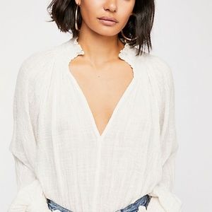 fp one solid smocked top